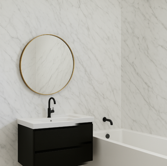 Bathroom Makeovers on a Budget: Use 3D PVC Marble Sheets for a Luxe Finish
