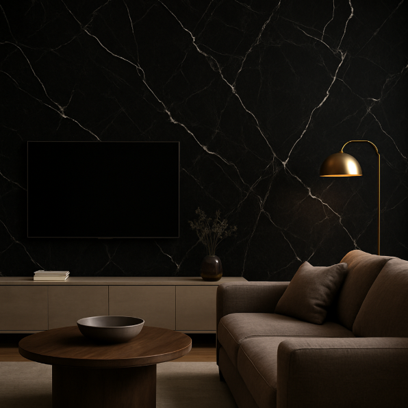 Transform Your Living Room with 3D Marble-Look PVC Panels