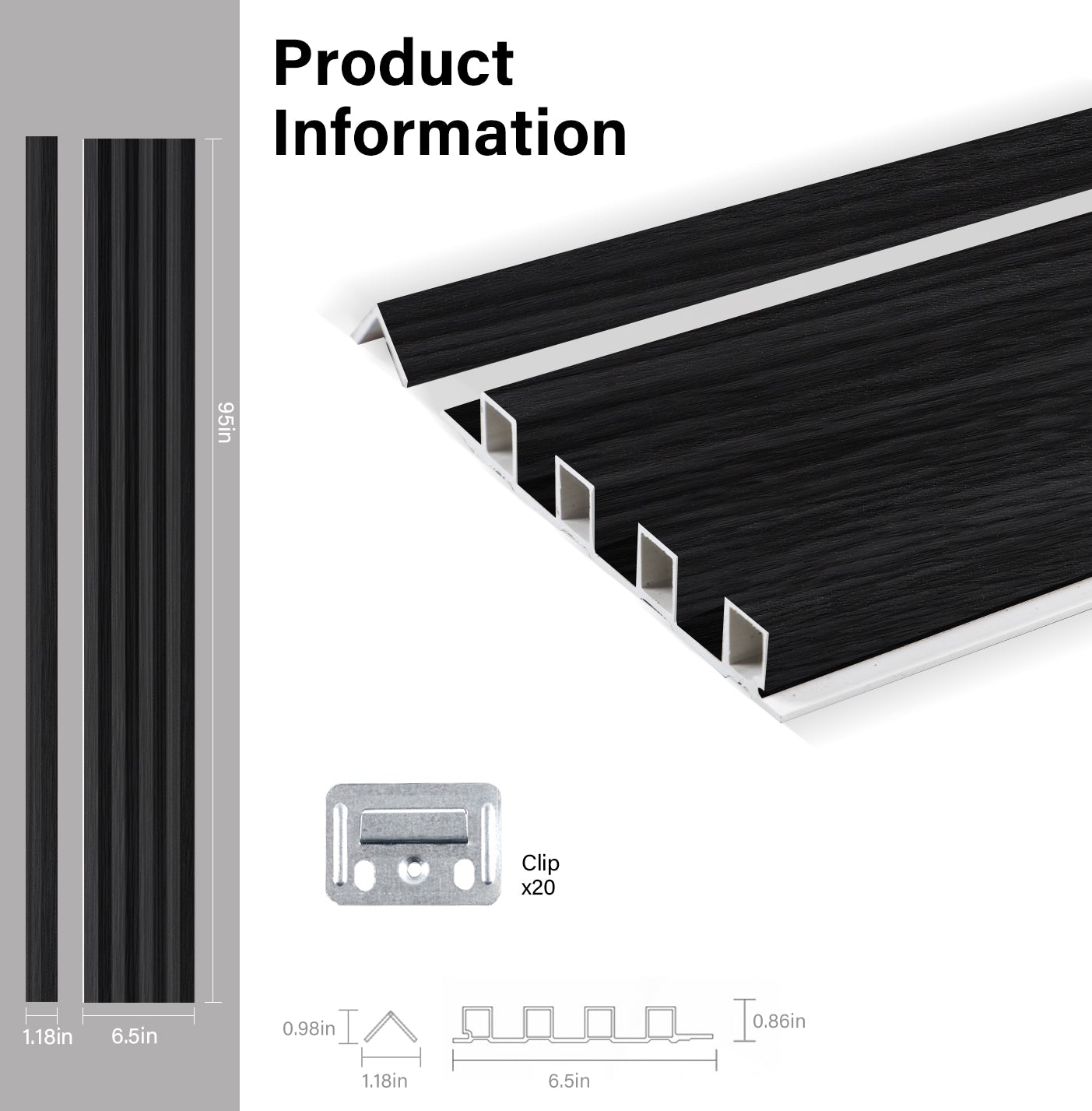 Ashen Oak WPC Fluted 3D Wall Panels Specifications. Wall Decor Center