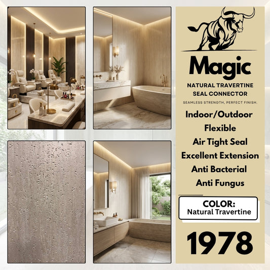 Natural Travertine Magic Marble Seal Connector for seamless wall panel joints and professional stone panel installation.