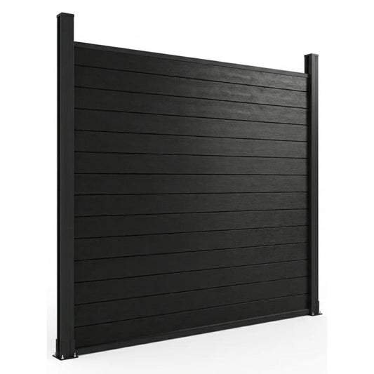 black aluminum privacy fence panel 6x6 ft solid outdoor design