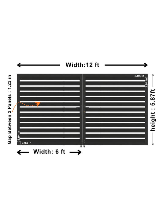 Aluminum Premium Fence Gate 12x6 – Modern, Heavy Duty, Semi Privacy