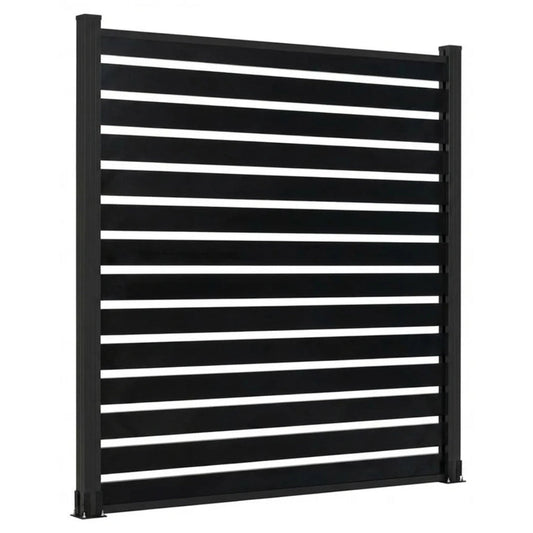 modern black aluminum open slat fence panel 6x6 ft outdoor