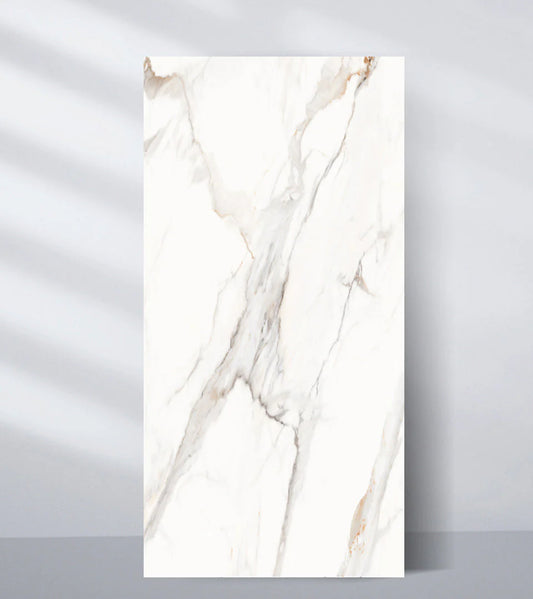 Amber Vein Luxury PVC Marble Wall Panel (4x8 ft) Waterproof & Fire-Resistant | UV Protected (Covers 32 sq. ft)
