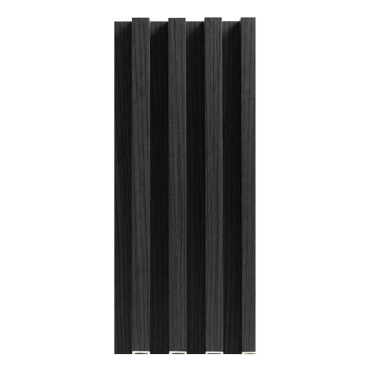 Black Timber WPC decorative wall panels with 3D fluted design