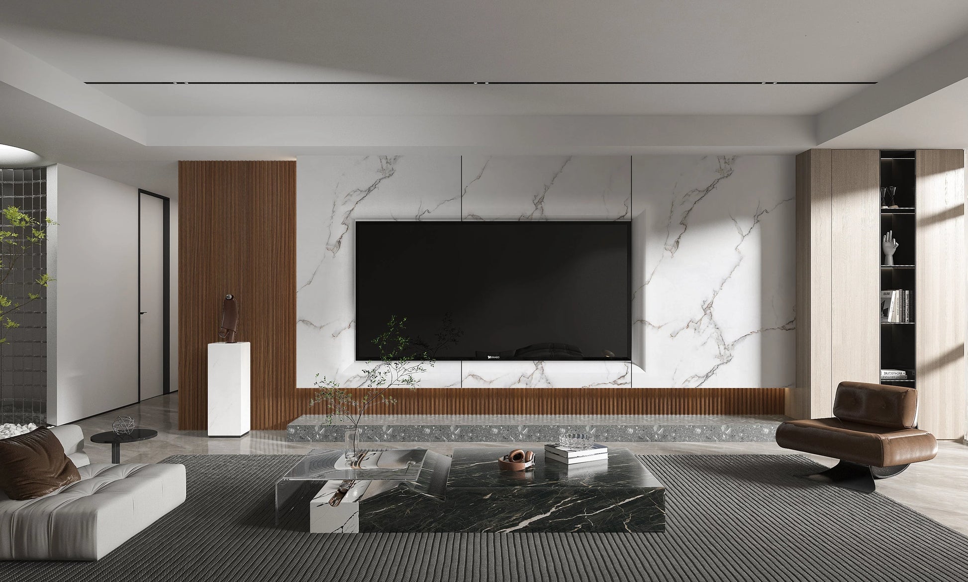 Calacatta White PVC Marble Wall Panel - Lunch