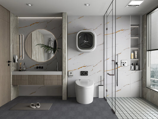 Caramel Vein PVC Marble Wall Panel (4x8 ft) Waterproof & Fire-Resistant | UV Protected (Covers 32 sq. ft)