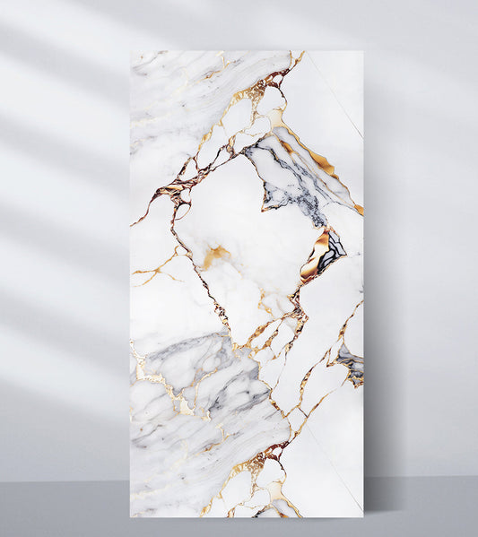 Covelano Luxe Gold Marble Panel
White marble-look wall panel with gold veining and luxury stone texture for modern interiors