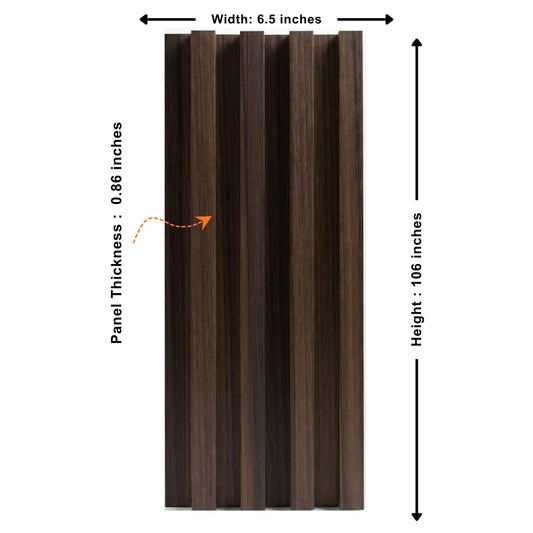 Dark Walnut Oak WPC wall panels – 10 panels per box covering 68 sq. ft.