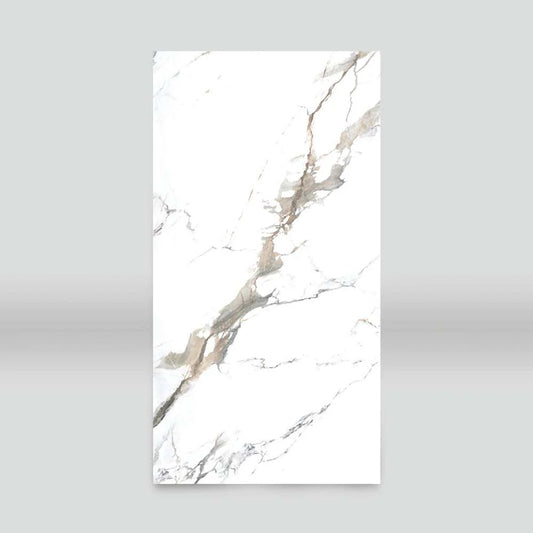 Gray Beige Veined PVC Marble Wall Panel (4x8 ft) Waterproof & Fire-Resistant | UV Protected (Covers 32 sq. ft)
