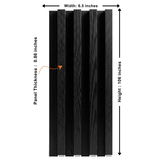 Luxe Noir WPC wall panels – 14 panels per box covering 68 sq. ft.