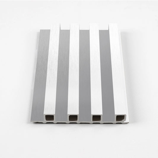 White Brushed WPC Fluted 3D Wall Panels – 14 Panels per Box (68 sq. ft. Coverage)