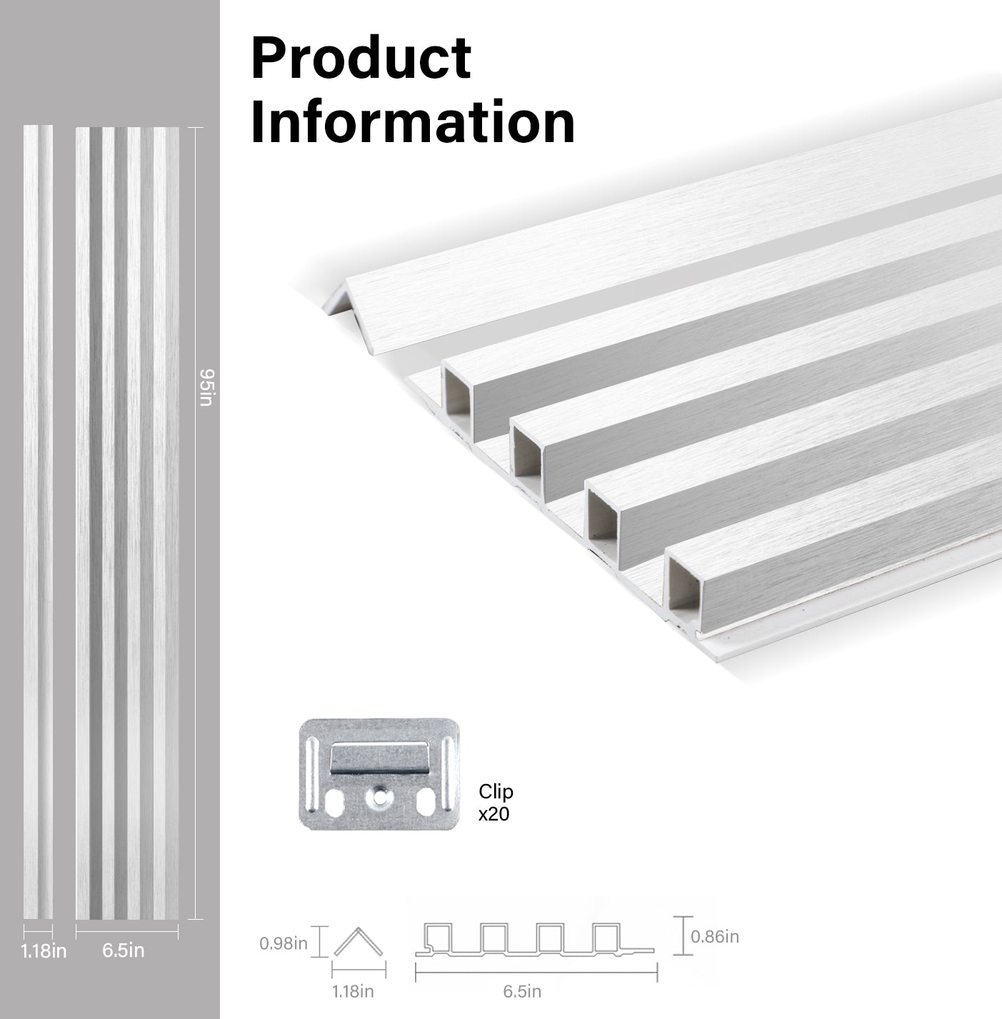 White Brushed WPC Fluted 3D Wall Panels Specifications. Wall Decor Center