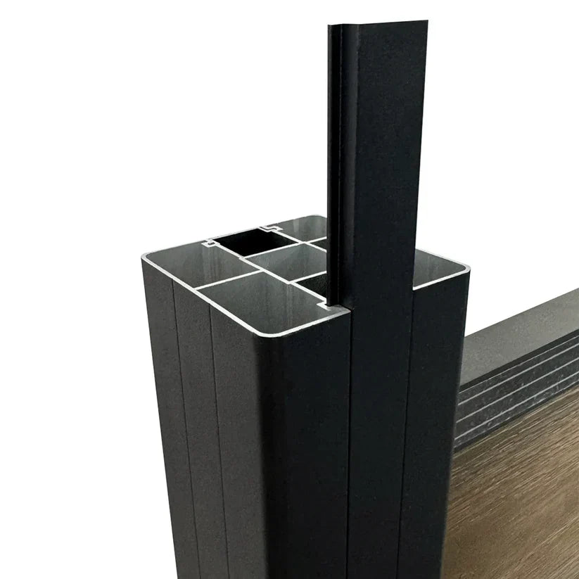 Tall aluminum fence post compatible with composite fence panels