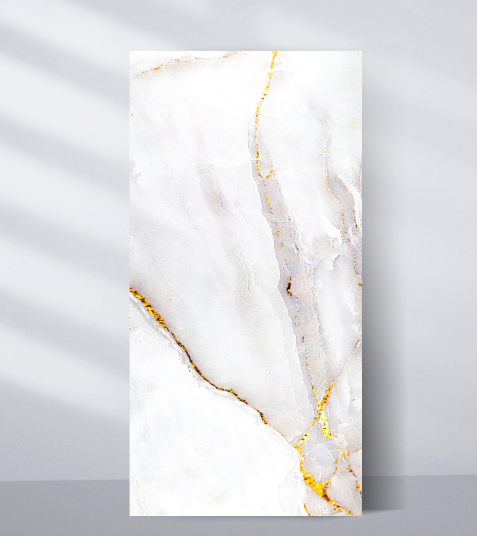 PVC Marble Sheet Wall Decor Center Empress Gold Polished Marble
