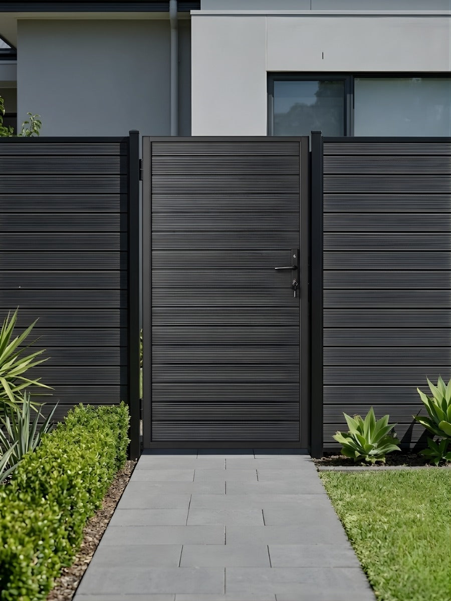 modern black aluminum gate 4x6 ft for residential fencing