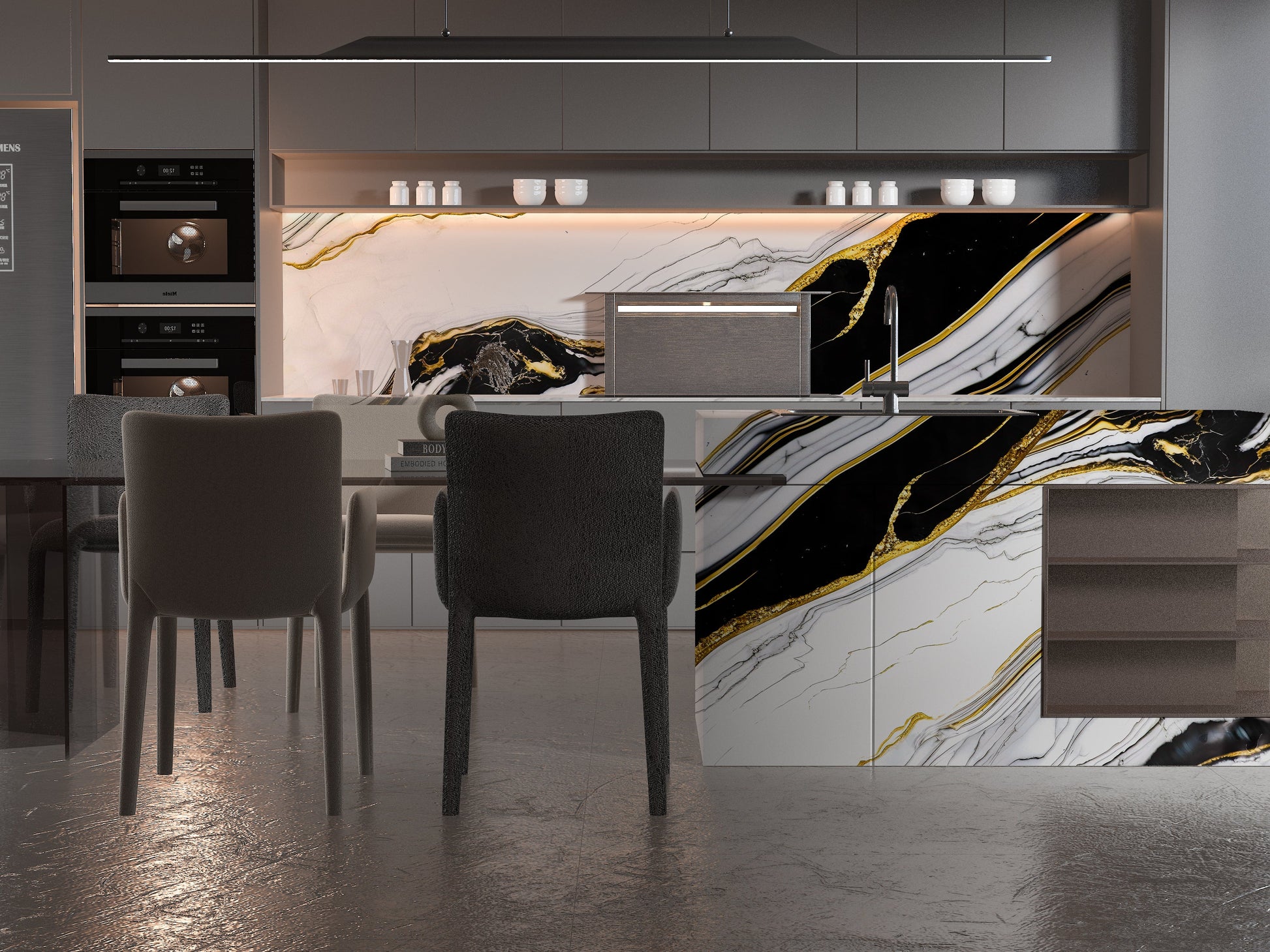 PVC 3D Marble Sheet Auric. Wall Decor Center. Kitchen Design From PVC Marble Sheets