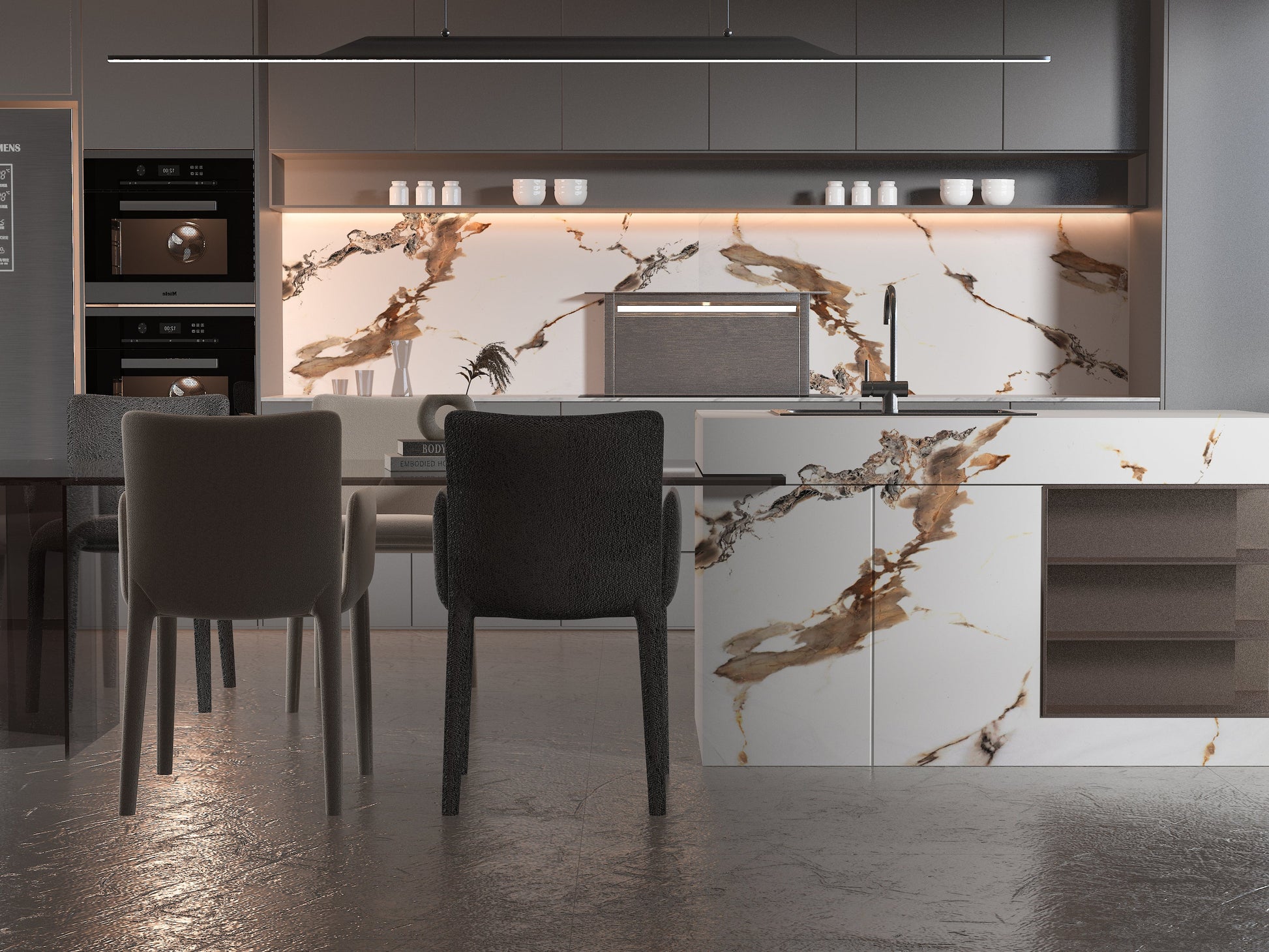 PVC 3D Marble Sheet Ethereal Blush. Wall Decor Center. Kitchen Design From PVC Marble Sheets