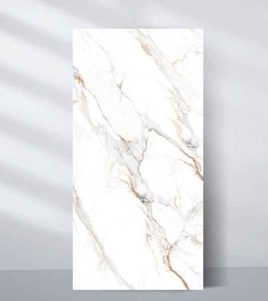 White Wave Azure 3D PVC Marble Wall Panel (4x8 ft) Waterproof & Fire-Resistant | UV Protected (Covers 32 sq. ft)
