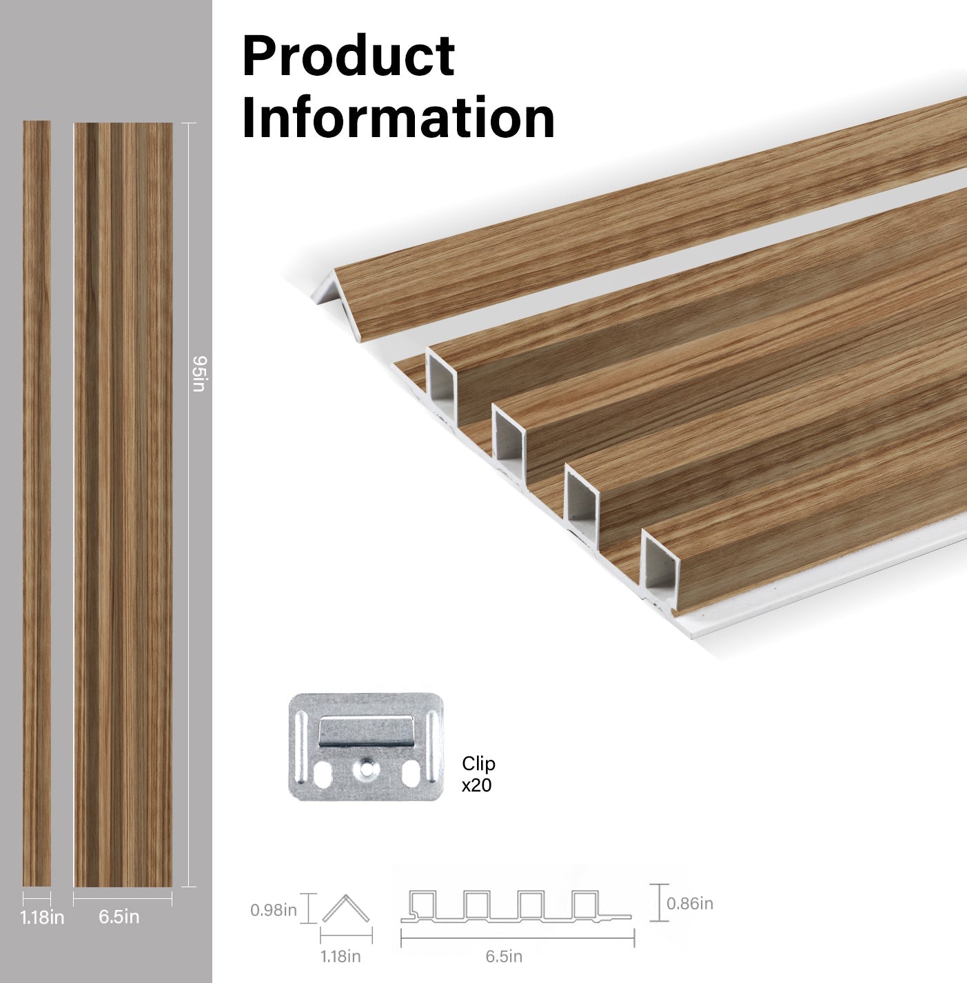 Rustic Maple WPC Fluted 3D Wall Panels Specifications. Wall Decor Center