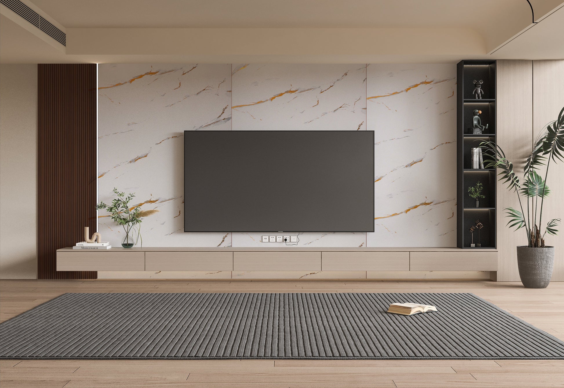 PVC 3D Marble Sheet Caramel Vein. Wall Decor Center. Tv Wall Design