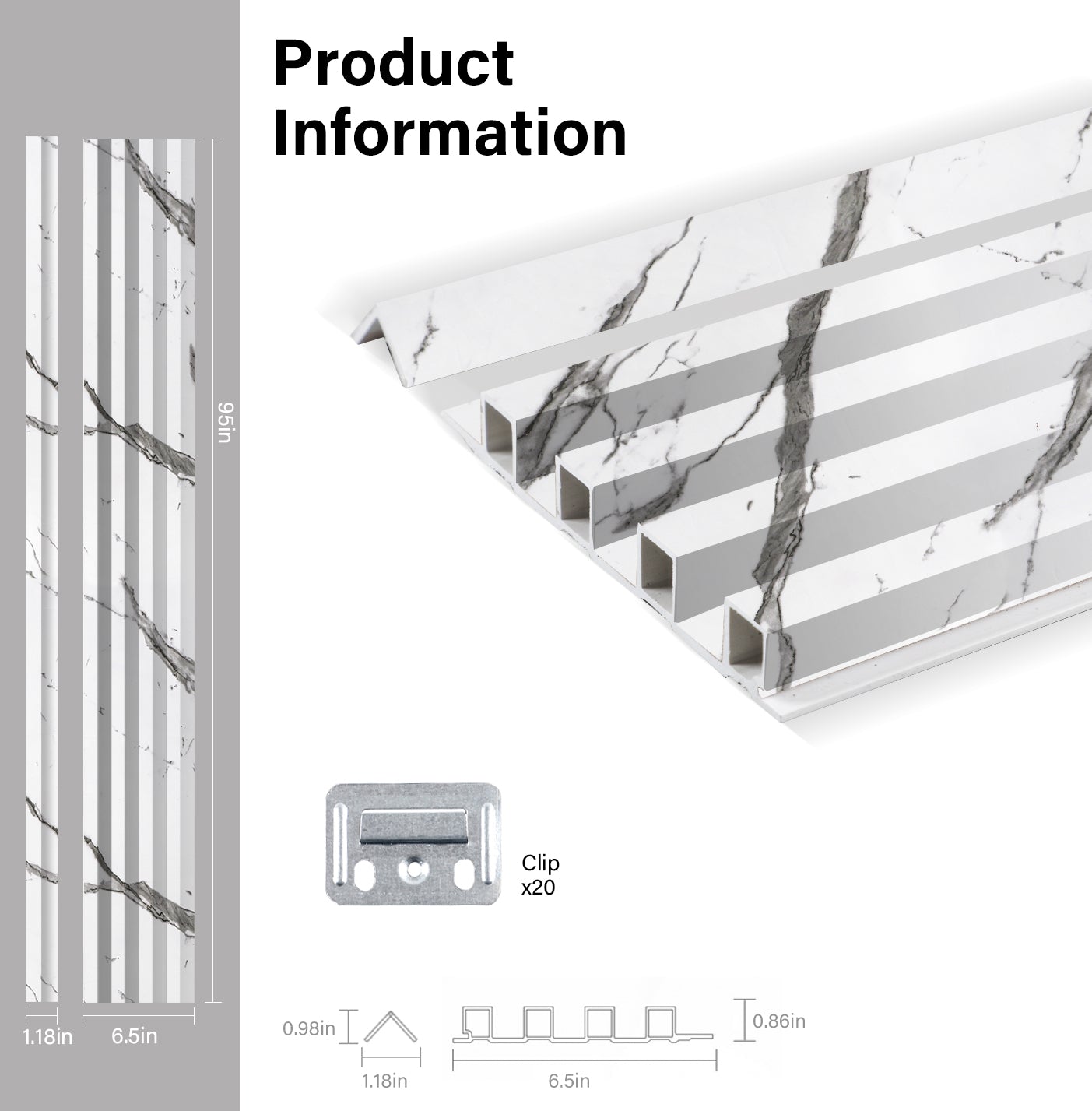 Gray Vain WPC Fluted 3D Wall Panels Specifications. Wall Decor Center