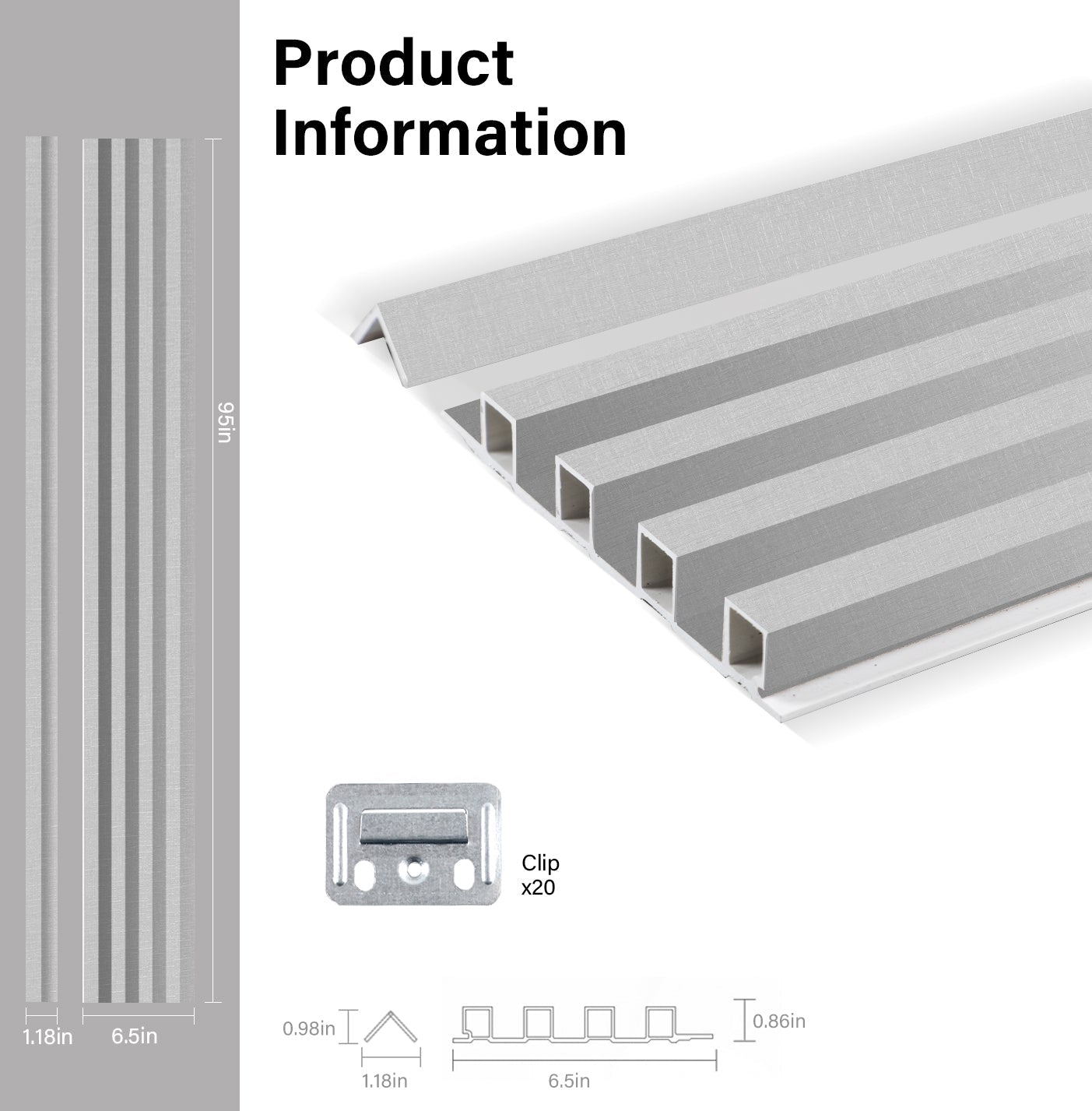 White linen WPC Fluted 3D Wall Panels Specifications. Wall Decor Center