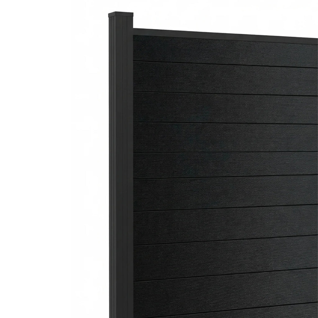 solid black aluminum fence panel 6 ft x 6 ft complete privacy design