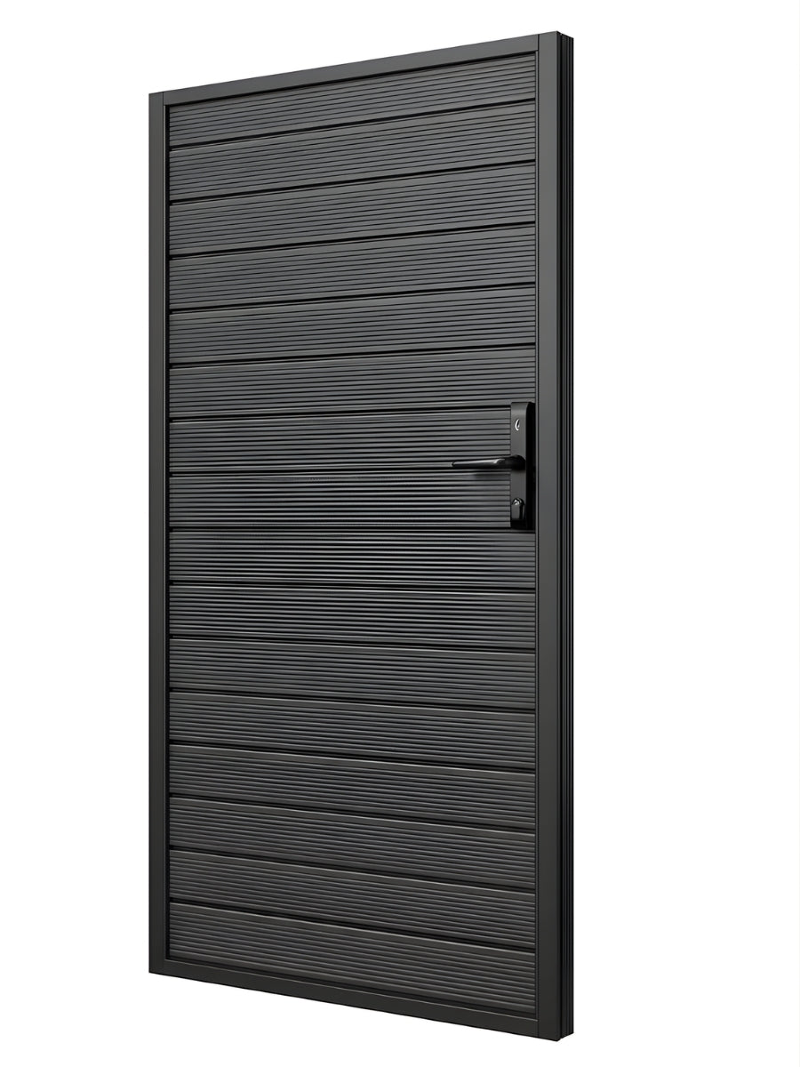 heavy duty black aluminum fence gate for backyard privacy
