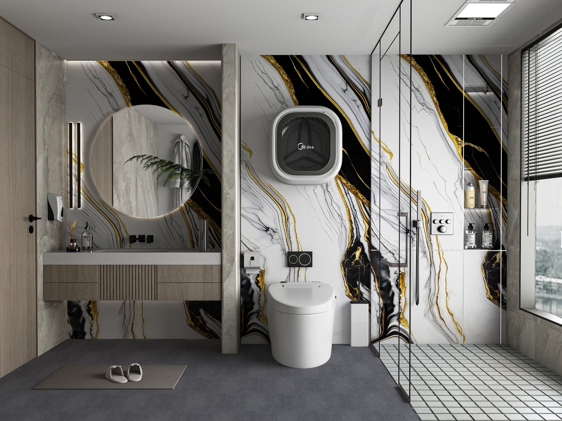 PVC 3D Marble Sheet Auric. Wall Decor Center. Bathroom Design From PVC Marble Sheets