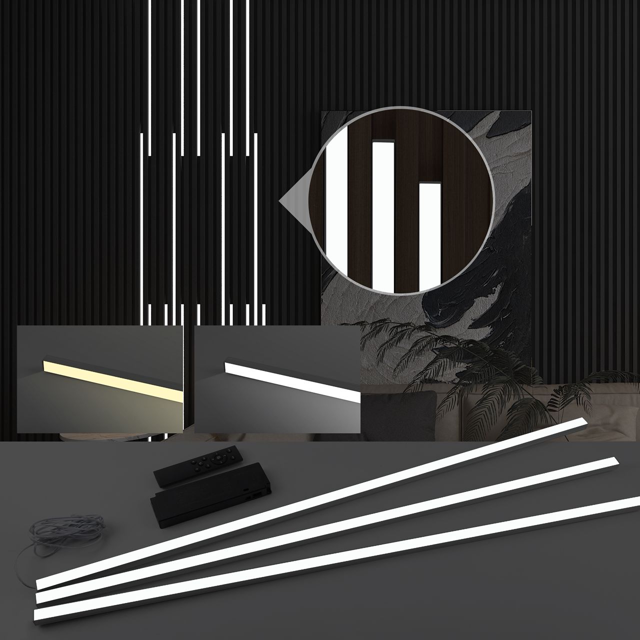 6 pack smart LED strip lights 40 inch with remote control