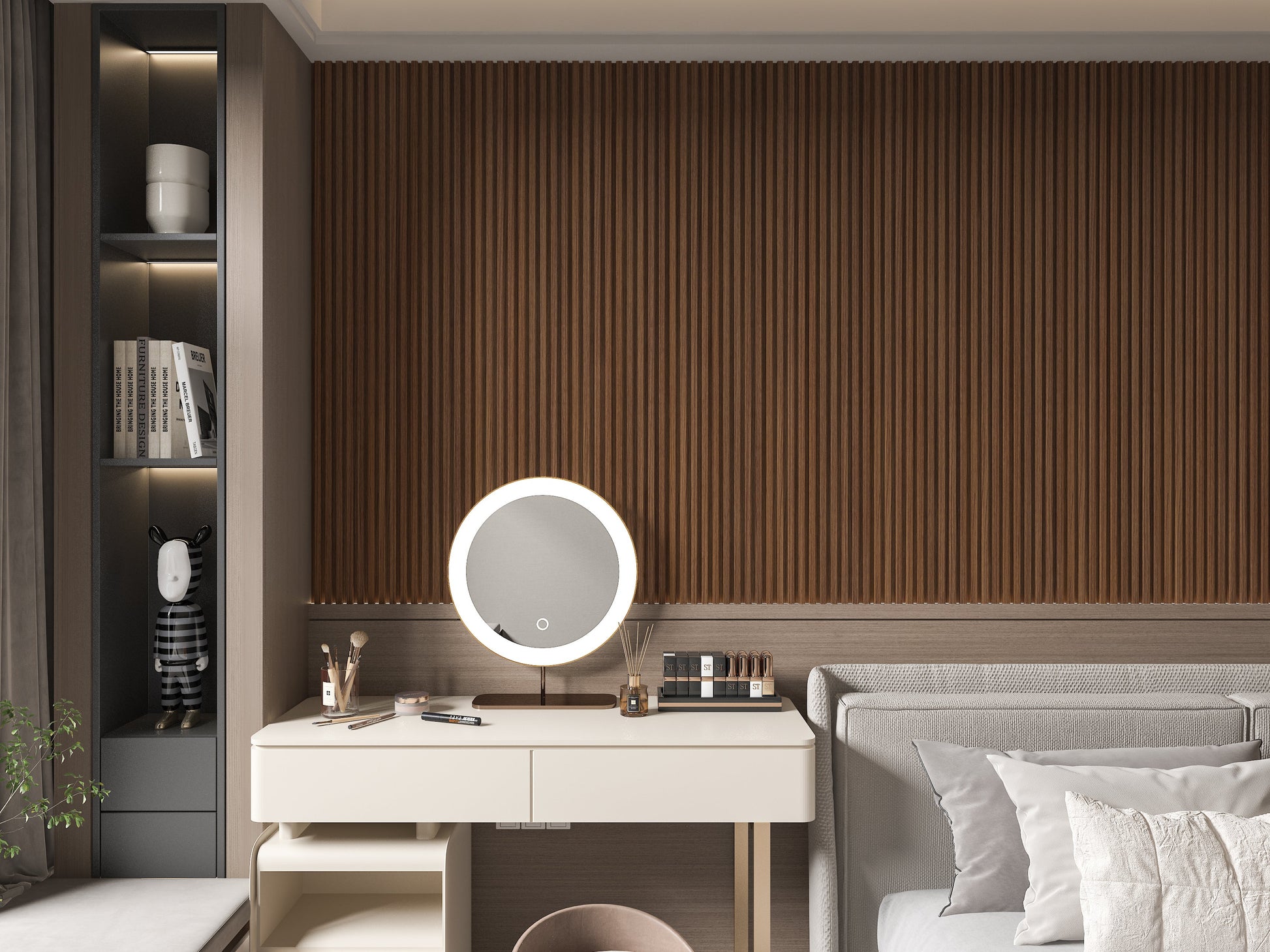 Midnight Elm WPC Fluted 3D Wall Panels. Wall Decor Center. Bedroom Wall Design