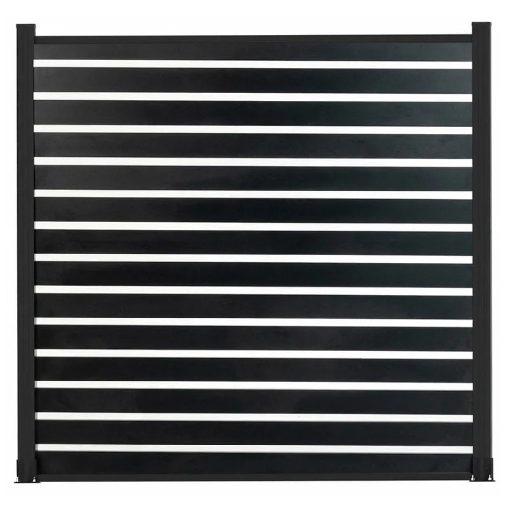 6 ft x 6 ft aluminum semi privacy fence panel with horizontal slats