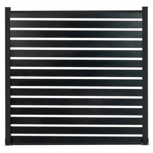 6 ft x 6 ft aluminum semi privacy fence panel with horizontal slats