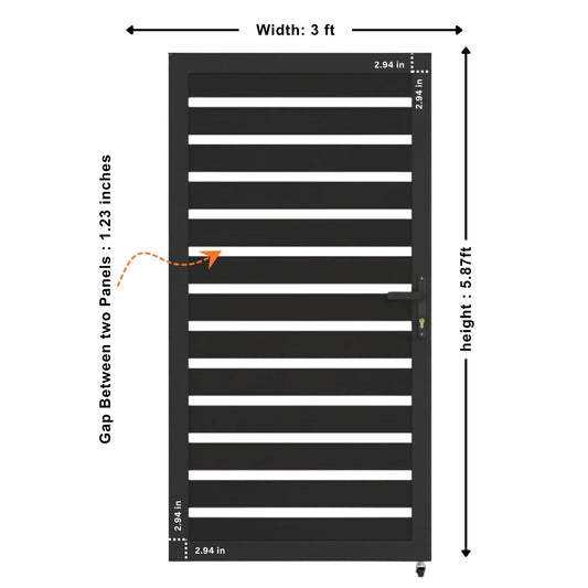 Aluminum Premium Fence Single Gate (3ftx 6ft) – Modern, Heavy Duty, Semi Privacy