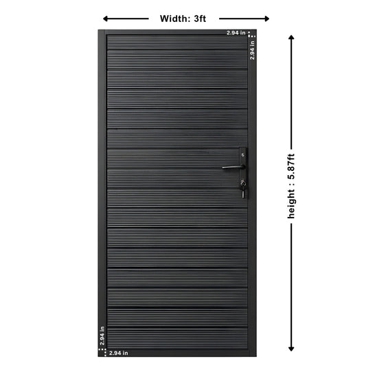 Aluminum Premium Fence Sing Gate (3ft x 6ft) – Modern, Heavy Duty, Full Privacy