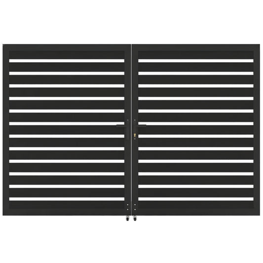 Aluminum Premium Fence Double Gate (10ftx 6ft) – Modern, Heavy Duty, Semi Privacy
