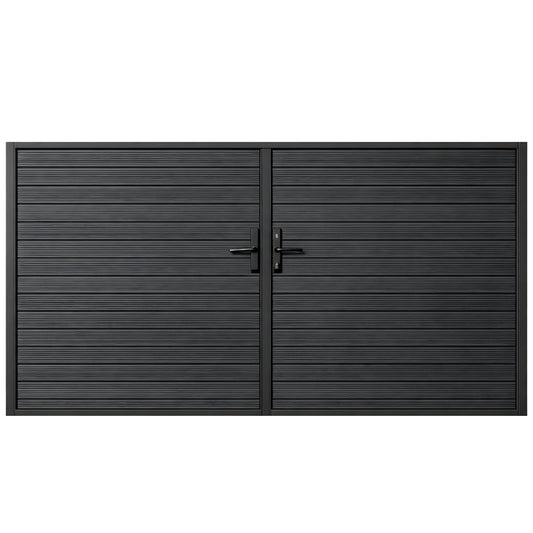 Aluminum Premium Fence Double Gate (10ft x 6ft) – Modern, Heavy Duty, Full Privacy