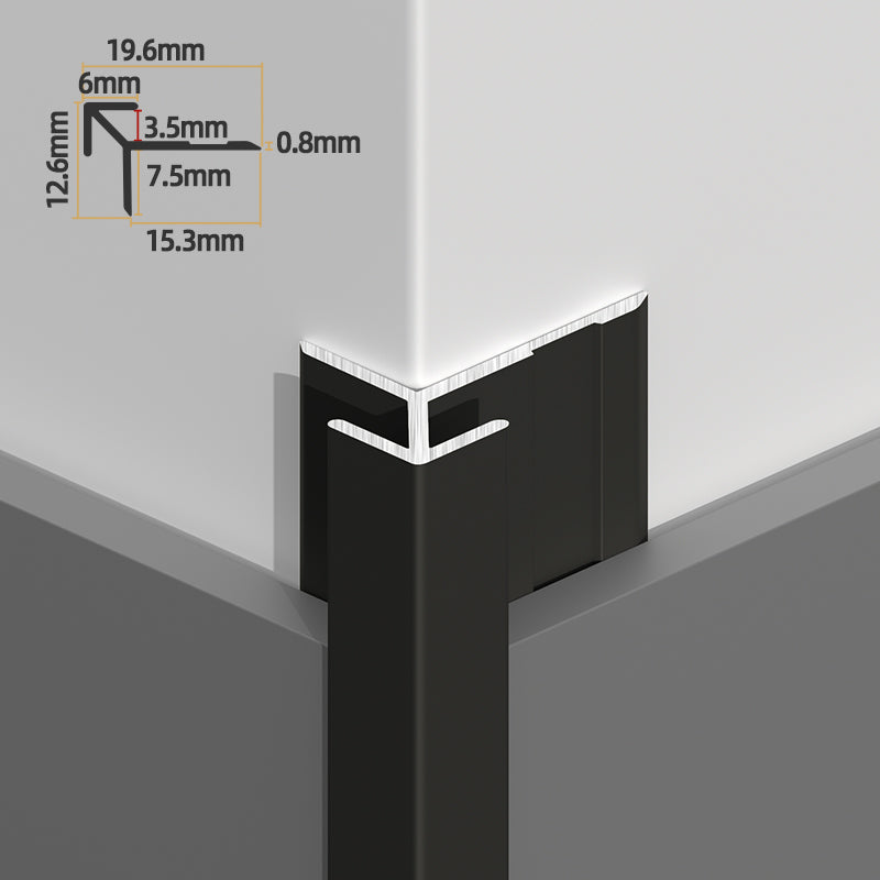 Aluminum wall panel trim forming a sharp outside corner