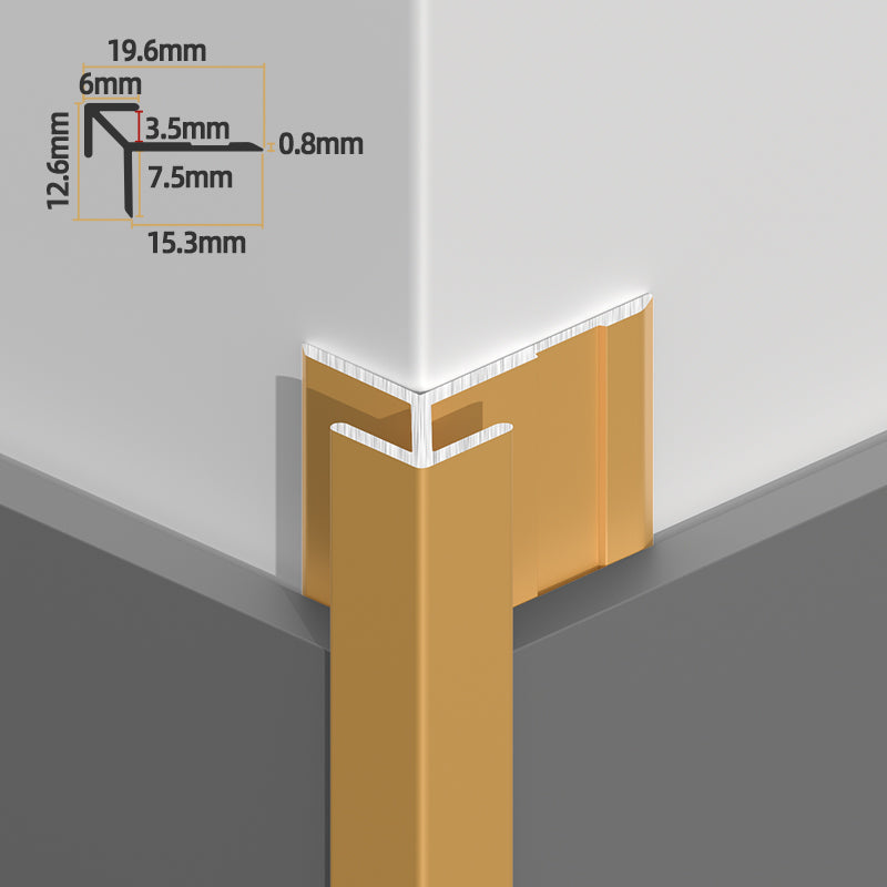 Outside corner aluminum edge trim 