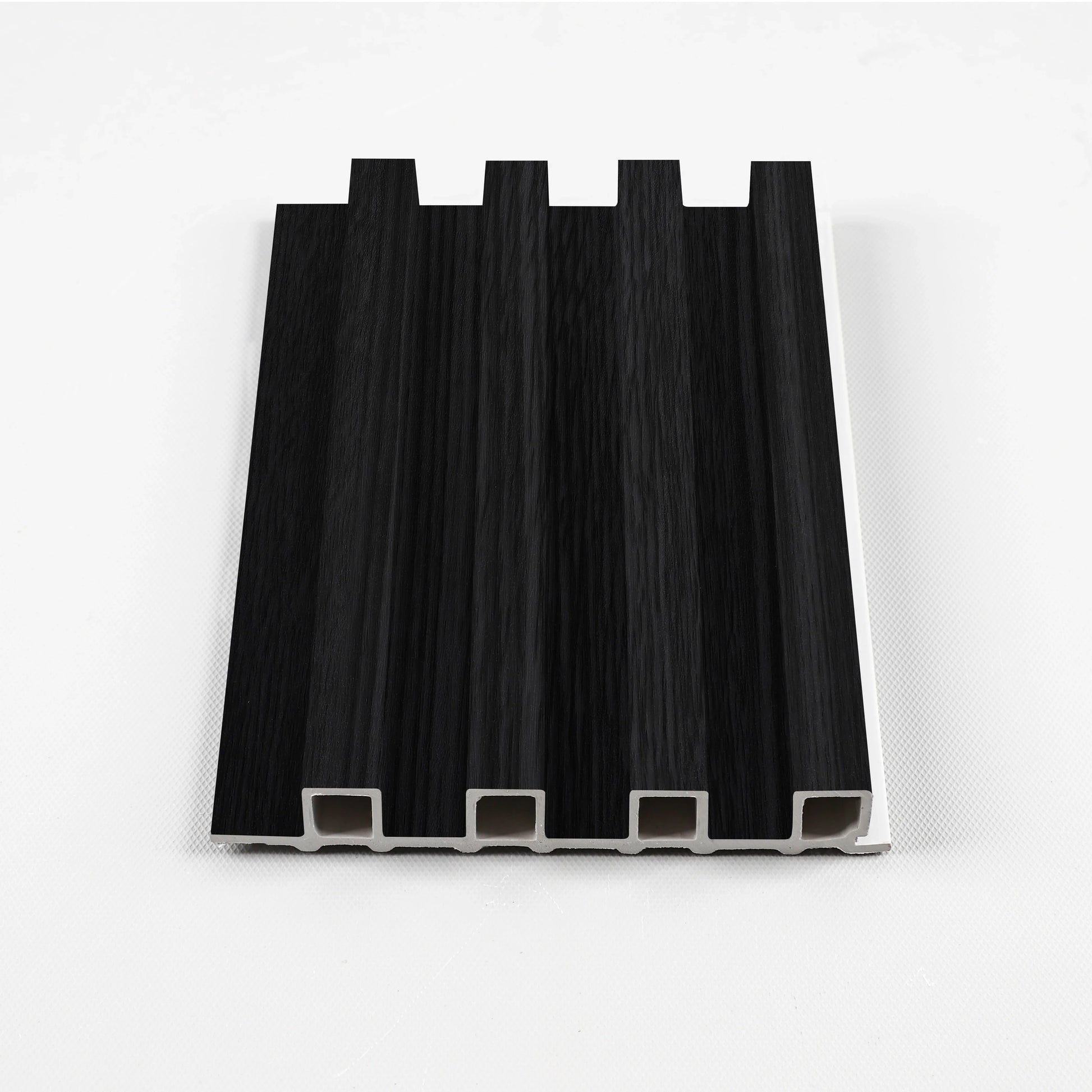 Ashen Oak WPC fluted 3D wall panel sample with modern wood texture