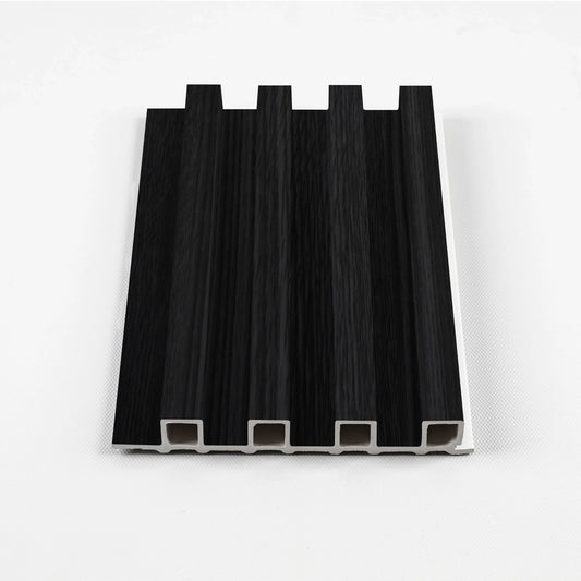 Ashen Oak WPC fluted 3D wall panel sample with modern wood texture