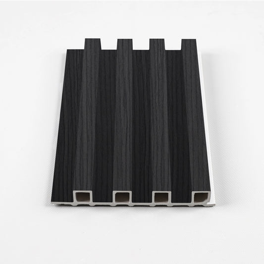 Black Timber WPC Fluted 3D Wall Panels – 14 Panels per Box (68 sq. ft. Coverage)