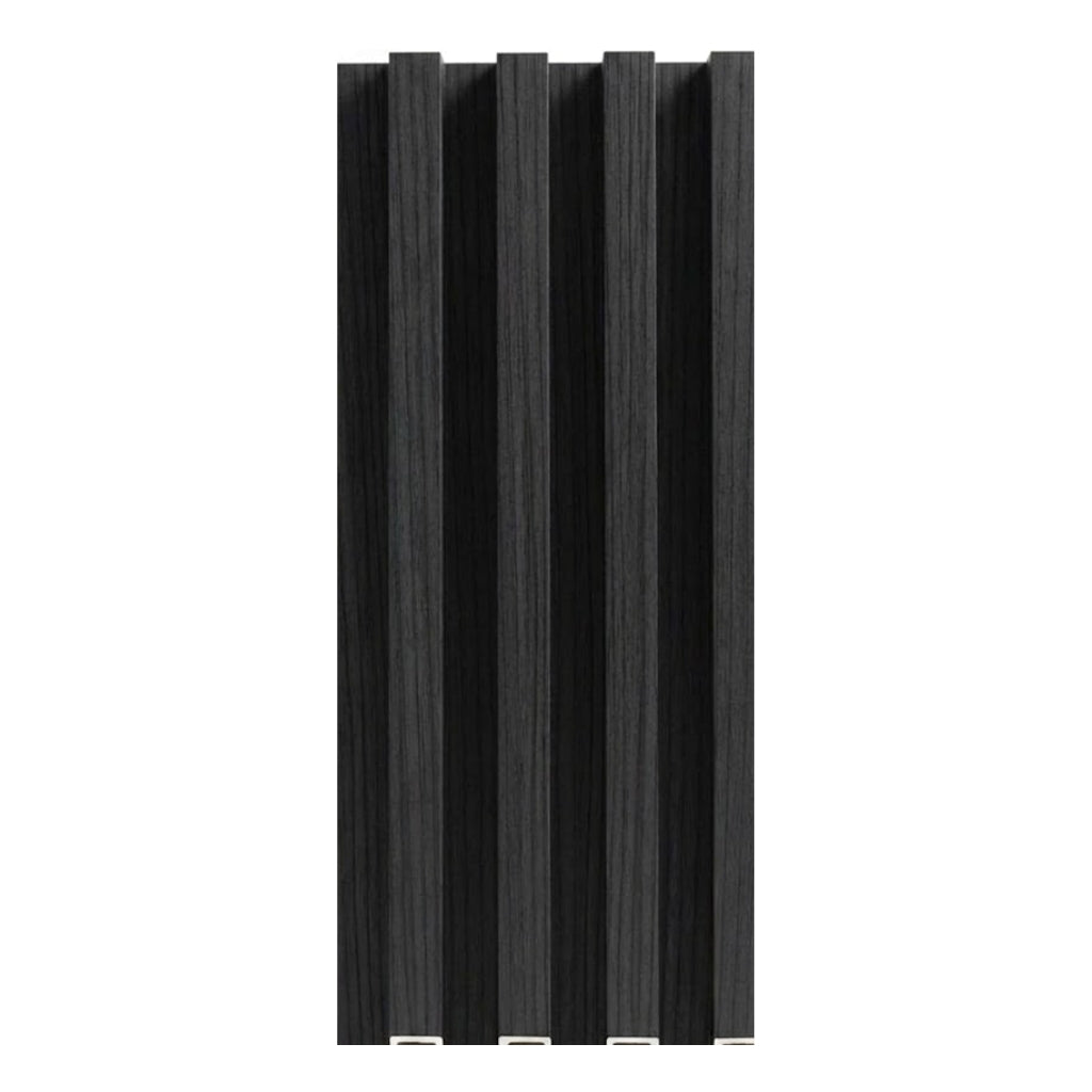 Black Timber WPC decorative wall panels with 3D fluted design
