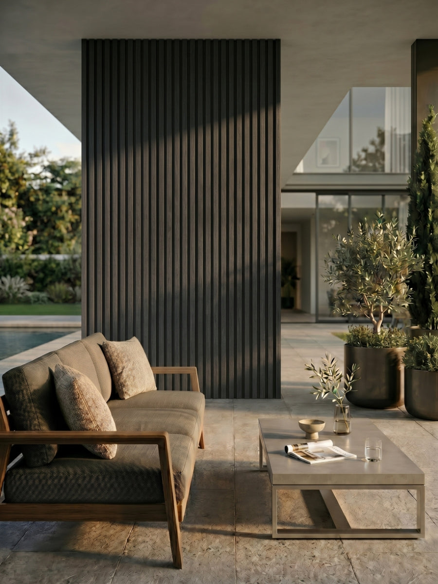 Contemporary Black Gray WPC Cladding