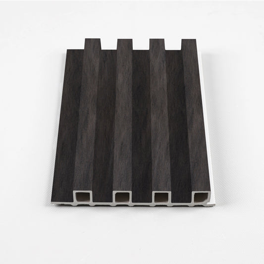 Dark Smoky Oak WPC Fluted 3D Wall Panels – 14 Panels per Box (68 sq. ft. Coverage)