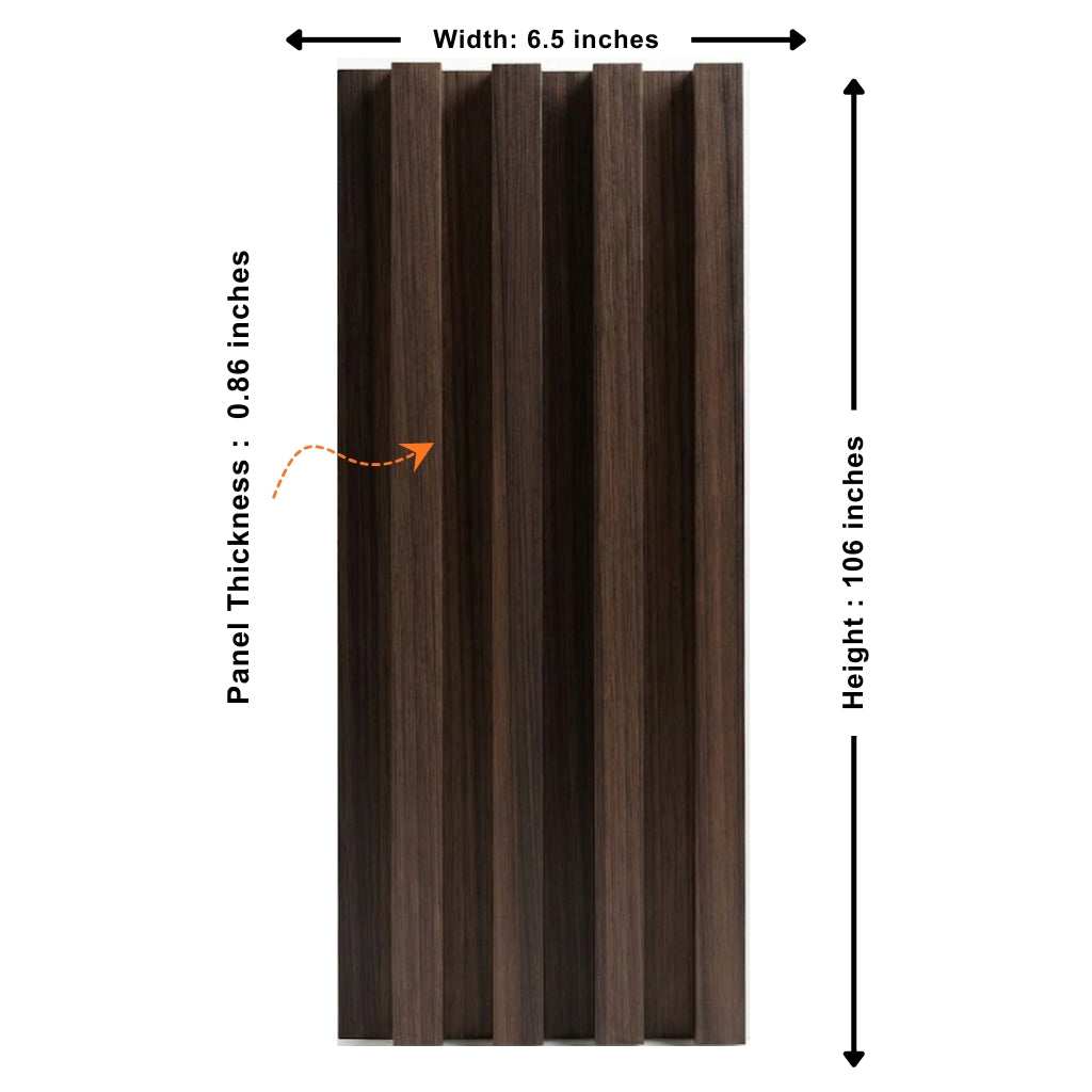 Dark Walnut Oak WPC wall panels – 10 panels per box covering 68 sq. ft.