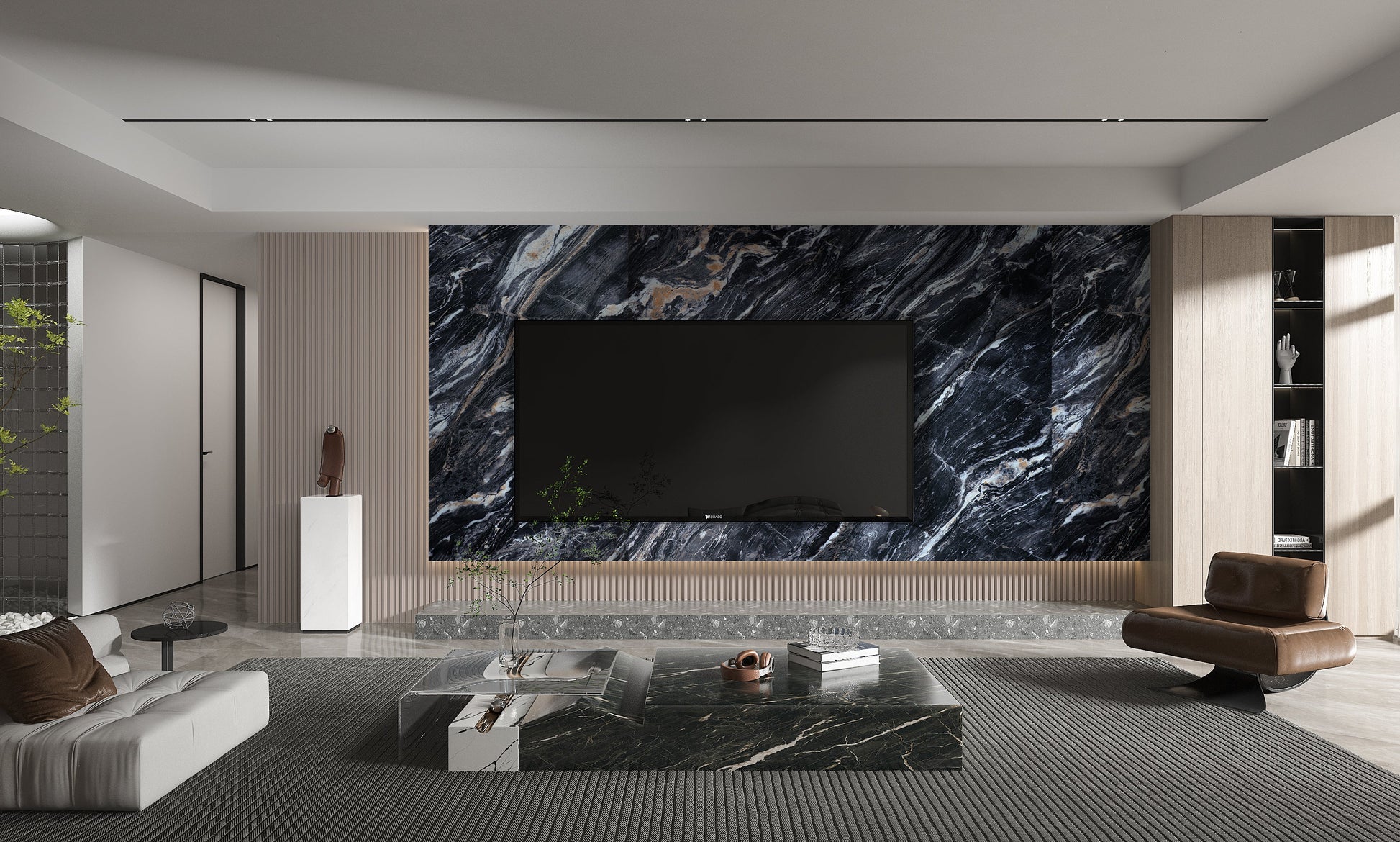 3D Doral Night marble wall panel
