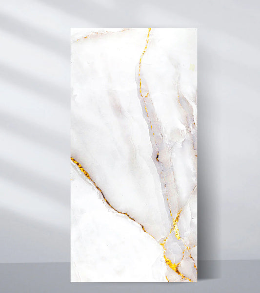 Empress Gold Polished PVC Marble Wall Panel (4x8 ft) Waterproof & Fire-Resistant | UV Protected (Covers 32 sq. ft)