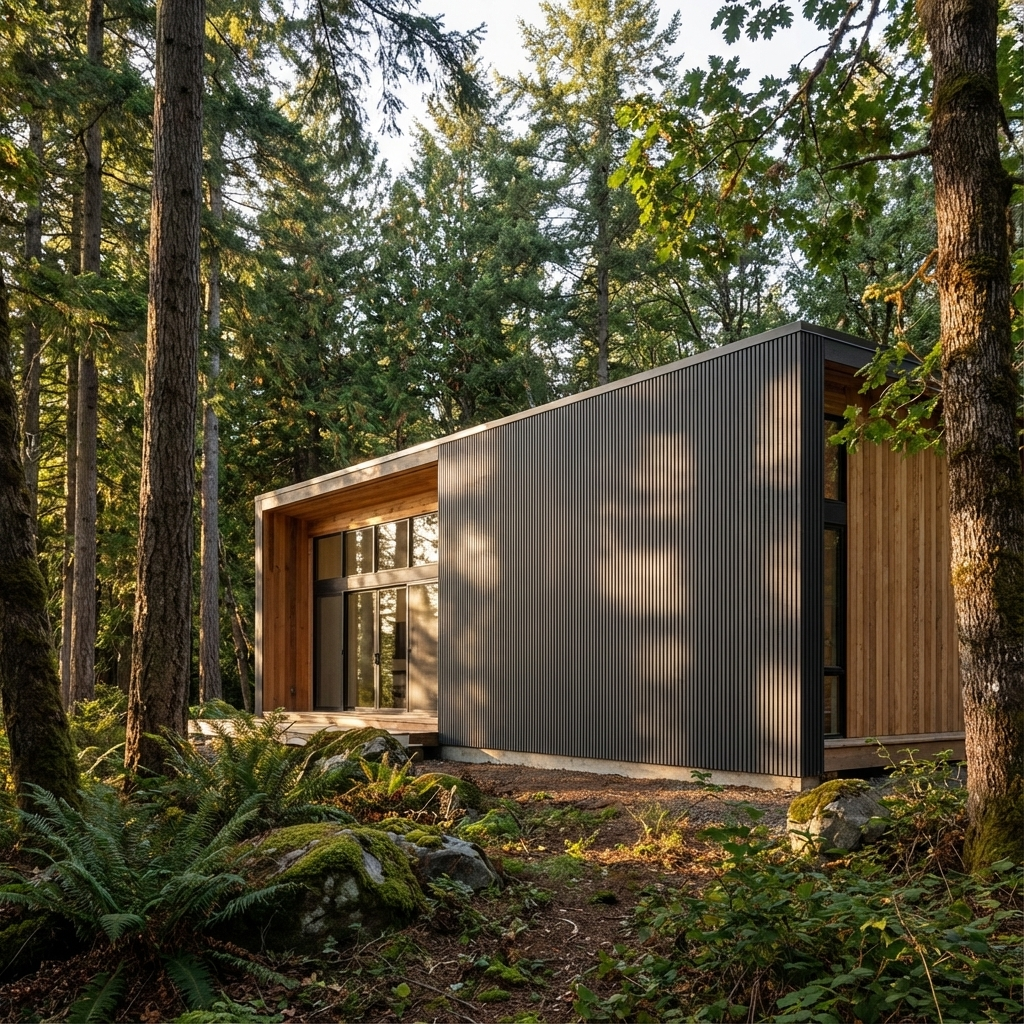 Gray composite wide exterior cladding boards for modern home siding